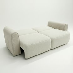 Kanapa rozkładana ITALY 253x110x71 cm sofa z funkcją spania tkanina LOOP ivory - Miniaturka zdjęcia nr 4