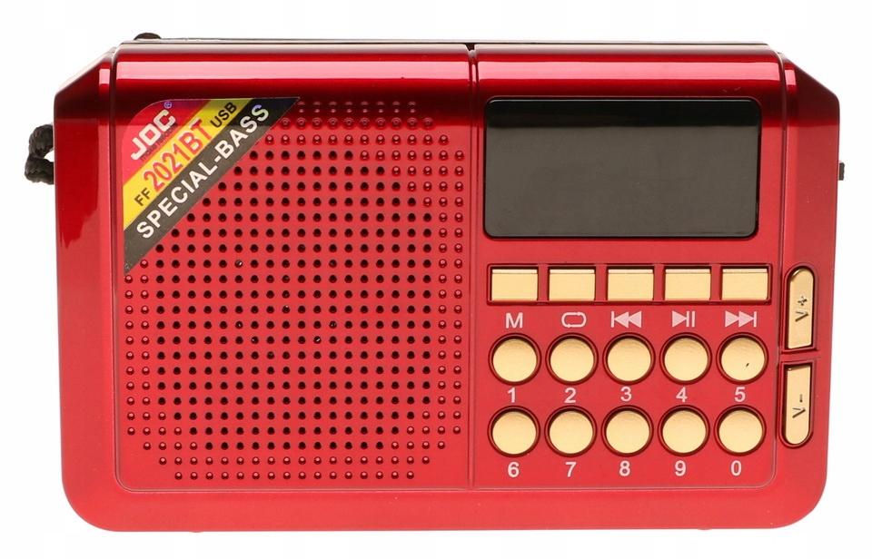 Radio przenośne 12,5 x 8 x 3 cm  z funkcją bluetooth  FM USB ładowany solarnie czerwone nr. 4