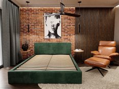 Łóżko tapicerowane do sypialni basic 120x200x88 cm podwójne z pojemnikiem butelkowa zieleń - Miniaturka zdjęcia nr 8
