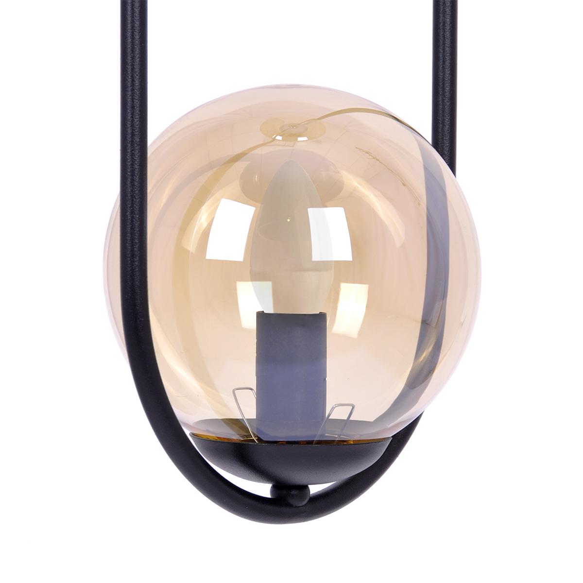 Lampa wisząca K-5120 VENTA 18.5x100x14 cm do salonu lub pokoju bursztynowy/czarny nr. 3