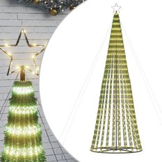 Stożkowa choinka z lampek, 688 ciepłych białych LED, 300 cm - Miniaturka zdjęcia nr 2