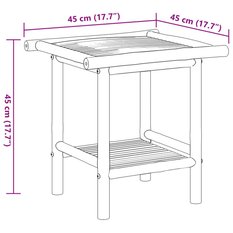 Stolik kawowy 45x45x45 cm z praktyczną półką bambusowy do salonu lub na balkon - Miniaturka zdjęcia nr 8