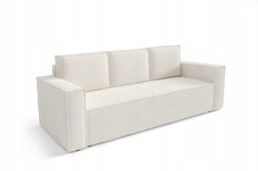 Kanapa CORDA 248x96x93 cm sofa z funkcją spania automat i pojemnik BOUCLE biała do salonu - Miniaturka zdjęcia nr 3