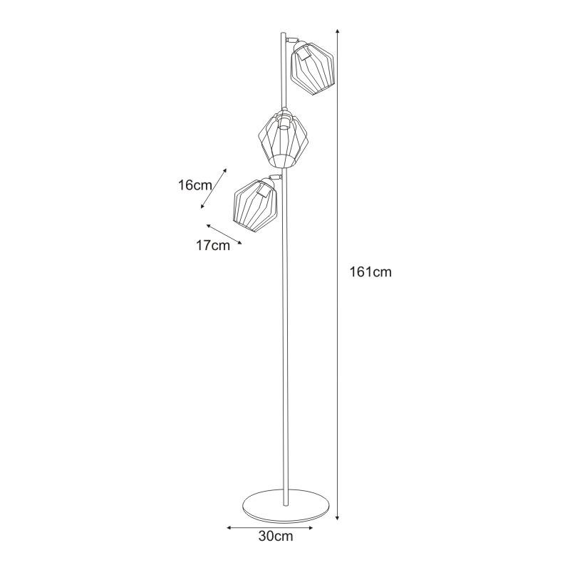 Lampa podłogowa K-4471 BENET 30x161x30 cm do salonu lub pokoju czarny nr. 2