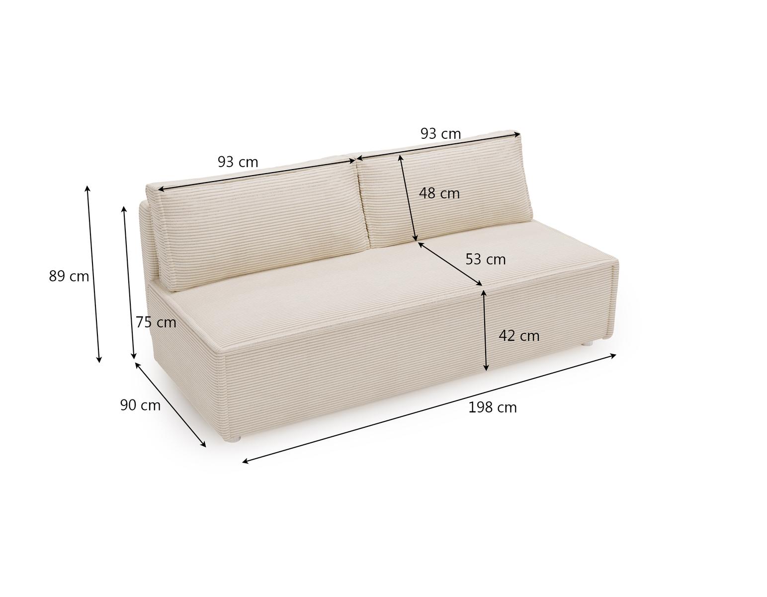 Kanapa DUO 198x90x89 cm z funkcją spania i pojemnikiem na pościel musztardowy do salonu nr. 6