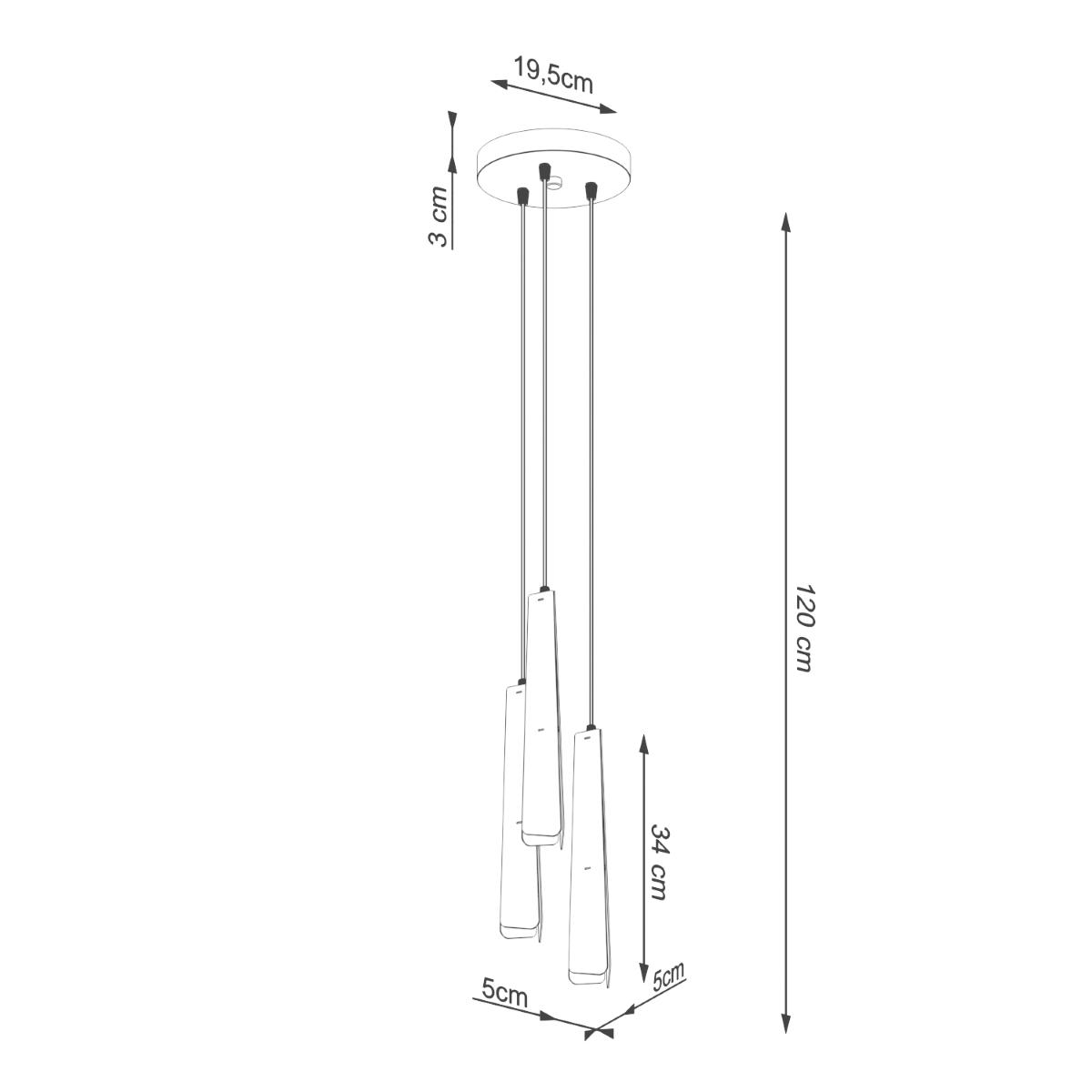 Lampa wisząca PRYSM 3P biała 120x19.5x19.5cm nowoczesna lampa G9 do salonu nr. 10