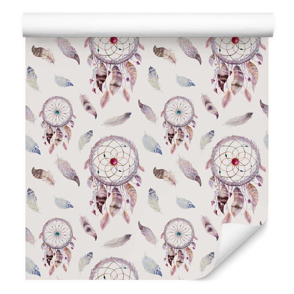 Tapeta Do Sypialni ŁAPACZE SNÓW Boho Pióra Ozdoba  nr. 3