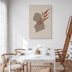 Obraz Do Salonu Portret Kobieta Minimalizm Styl Boho Liście Natura 80x120cm - Miniaturka zdjęcia nr 4