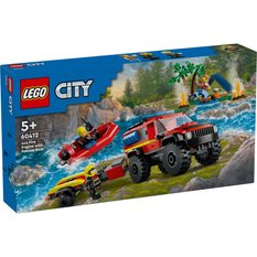 Zestaw klocków lego city terenowy wóz strażacki z łodzią ratunkową 60412 dla dziecka - Miniaturka zdjęcia nr 1