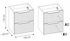 Szafka NOVA 50 cm z umywalką do łazienki kaszmirowa  - Miniaturka zdjęcia nr 6