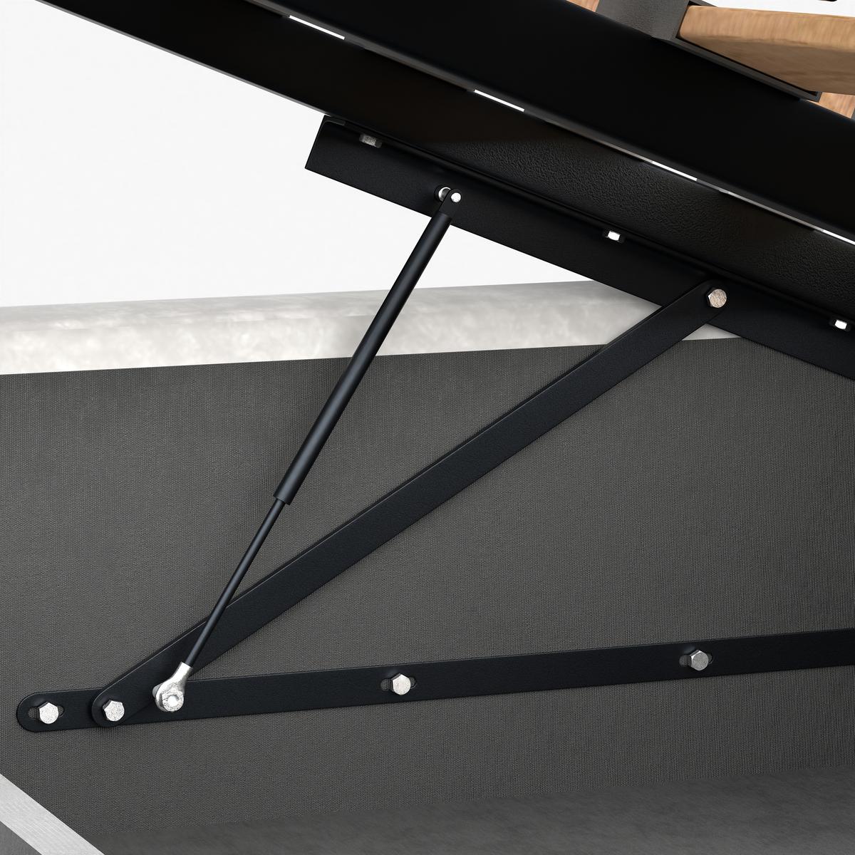 Łóżko tapicerowane 140x200 premium z pojemnikiem do sypialni szare wezgłowie 107 cm nr. 15