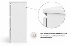 Komoda 120 cm MARTUSIA 78,5x120x39 cm z 6 szufladami biała do salonu i sypialni - Miniaturka zdjęcia nr 7