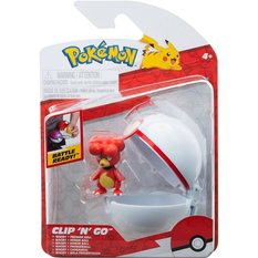 POKEMON CLIP 'N' GO ZESTAW JAZWARES ORYGINALNA FIGURKA MAGBY + PREMIER BALL - Miniaturka zdjęcia nr 1