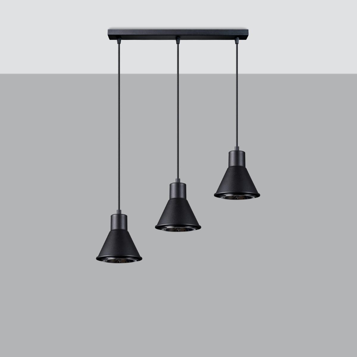 Lampa wisząca TAZILA 3 czarna 120x14x45cm nowoczesna ES111 do salonu nr. 2