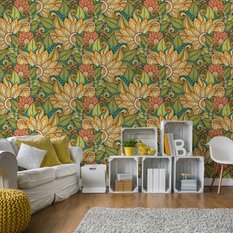 Tapeta Dekoracyjna KWIATOWE Ornamenty Liście Wzór  - Miniaturka zdjęcia nr 7