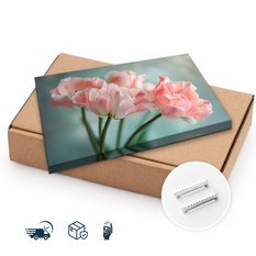 Obraz Na Płótnie Różowe Kwiaty Zielone Tło 70x50 Dekoracja Do salonu - Miniaturka zdjęcia nr 9