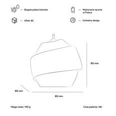 Świeca Ribbon Globe Steel - Miniaturka zdjęcia nr 3