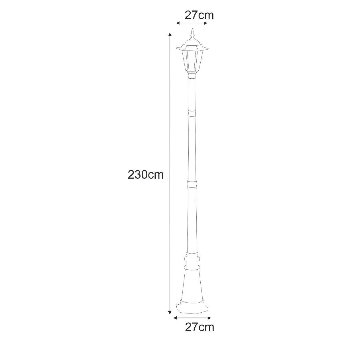 Lampa ogrodowa stojąca K-7064A/1 STANDARD 27x230x27 cm do ogrodu czarny nr. 2