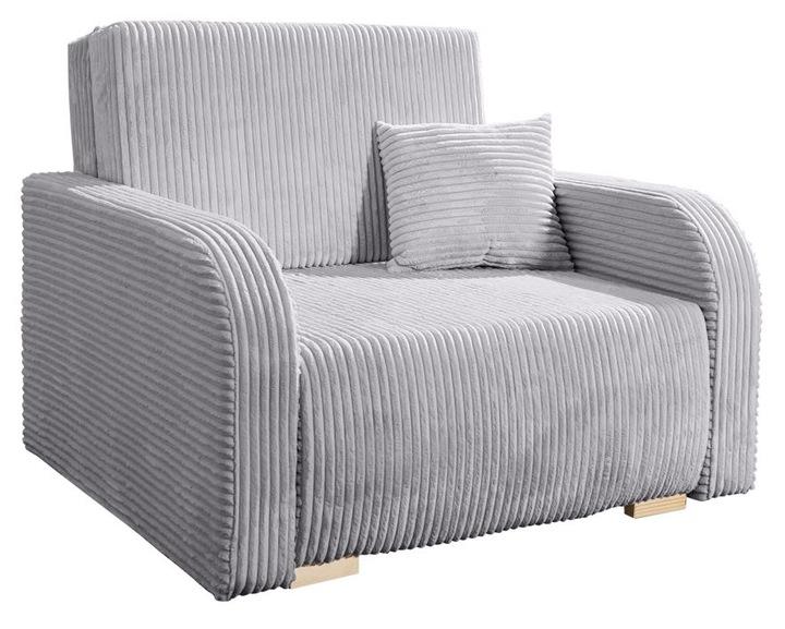 Sofa jednoosobowa Lili 85x103x97 cm do salonu z funkcją spania rozkładana sztruks szara