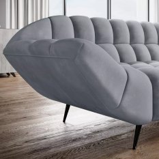 Sofa GAPPA 200x94x82 cm nowoczesna kanapa pikowana wersal jasnoszara do salonu - Miniaturka zdjęcia nr 2