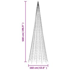  Choinka z lampek, na maszt, 1534 niebieskie LED, 500 cm - Miniaturka zdjęcia nr 11