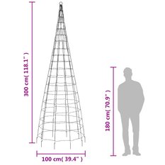  Choinka z lampek, na maszt, 550 kolorowych LED, 300 cm - Miniaturka zdjęcia nr 10