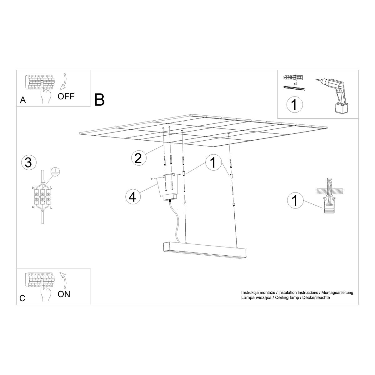 Lampa wisząca PINNE 200 biała 3000K 150x6x200cm nowoczesna LED do salonu nr. 9