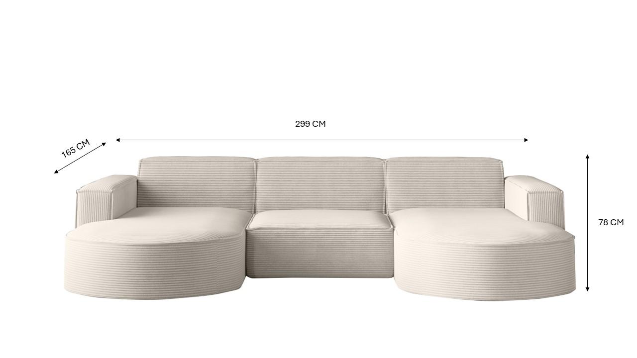 Sofa MODENA STUDIO U 299x78x165 cm w kształcie U bez funkcji spania do salonu NEVE oliwkowy nr. 4