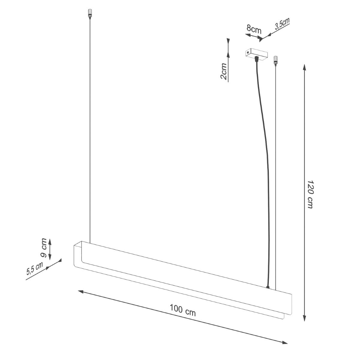 Lampa wisząca SPARK biała 120x8x100cm nowoczesna G13 do salonu nr. 10