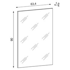 Lustro Bilbao 63 cm do garderoby łazienki prostokątne - Miniaturka zdjęcia nr 2