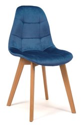 Krzesło tapicerowane skandynawskie welurowe VEGAS granatowy