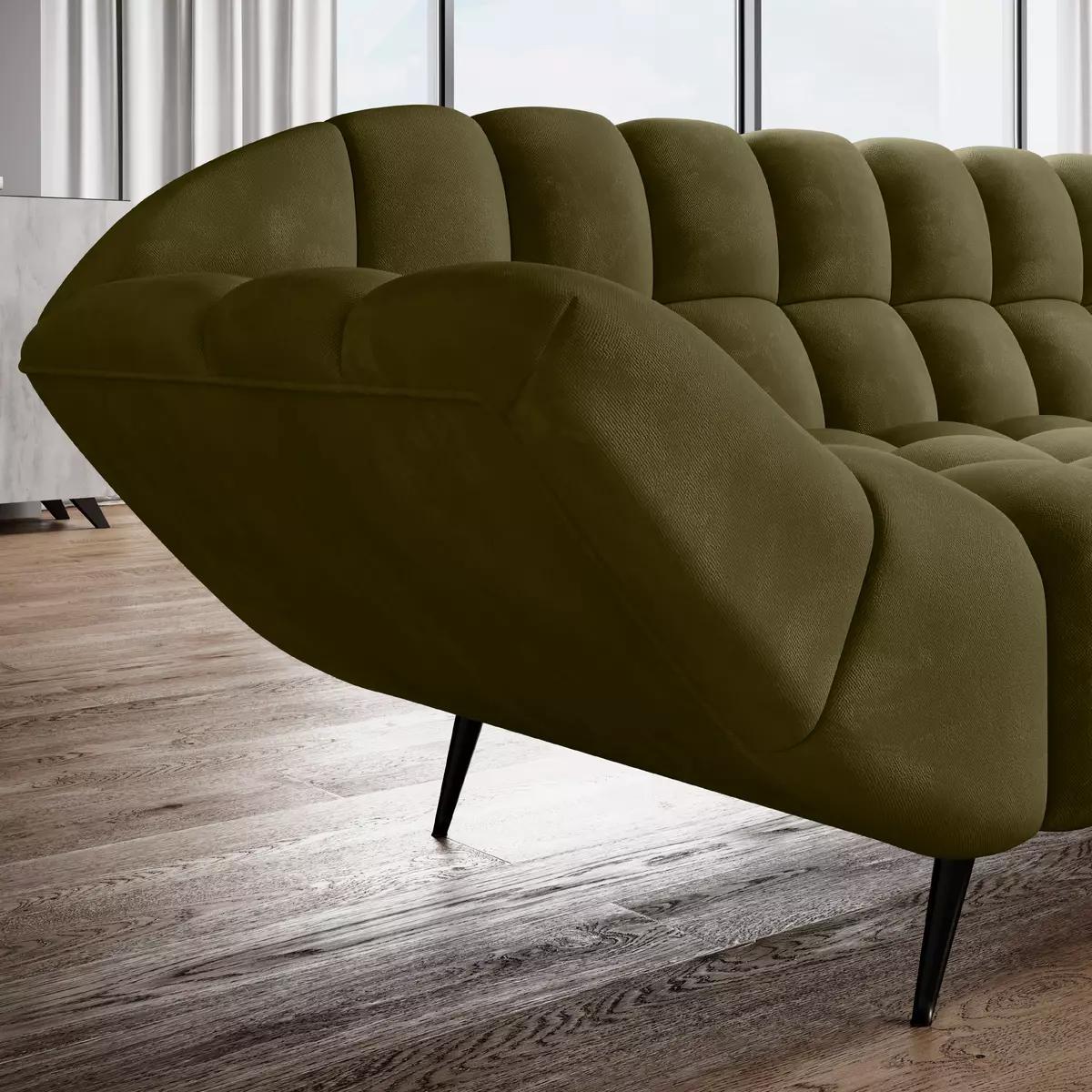 Sofa GAPPA 200x94x82 cm nowoczesna kanapa pikowana wersal oliwkowa do salonu nr. 2