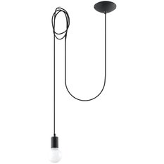 Lampa wisząca EDISON 1 LONG czarny 150x150x300cm nowoczesna E27 do salonu - Miniaturka zdjęcia nr 1