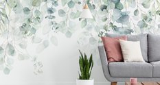 Fototapeta Ścienna LIŚCIE Akwarela Natura Dekoracja do Salonu z efektem 3D - Miniaturka zdjęcia nr 5