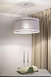 Lampa wisząca DUO 50cm LEN LIGHT szara do salonu  - Miniaturka zdjęcia nr 7