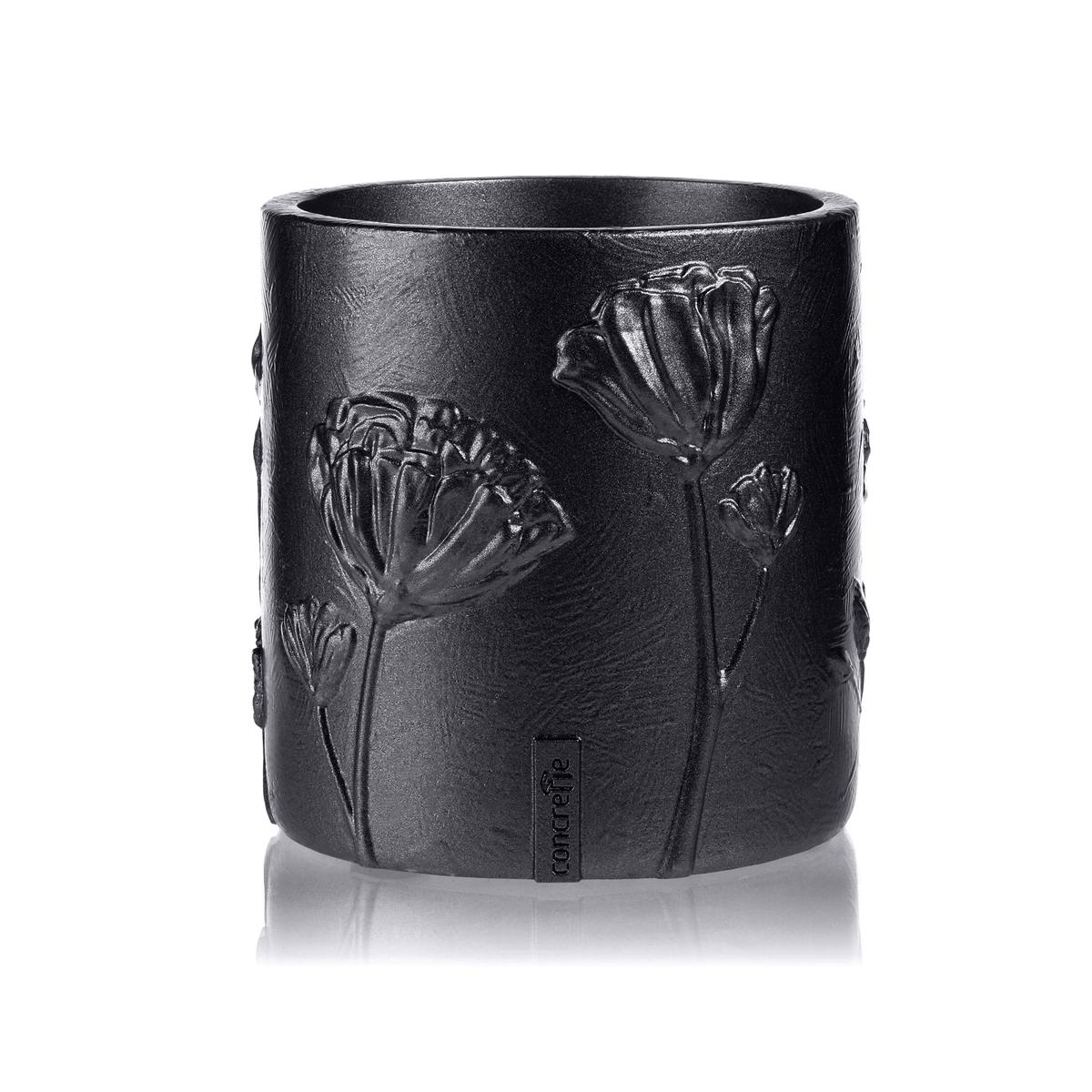 Donica Flower Deco Black Metallic 13 cm