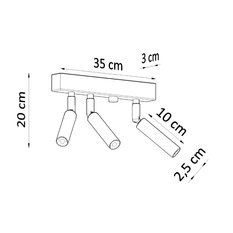 Plafon EYETECH 3 czarny 20x3x35cm nowoczesna lampa G9 do salonu - Miniaturka zdjęcia nr 4