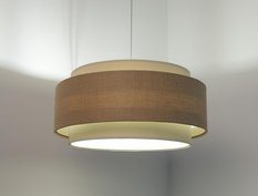 Lampa Doblo 50 cm do sypialni salonu wisząca lniany jutanowy kremowy beżowy - Miniaturka zdjęcia nr 8