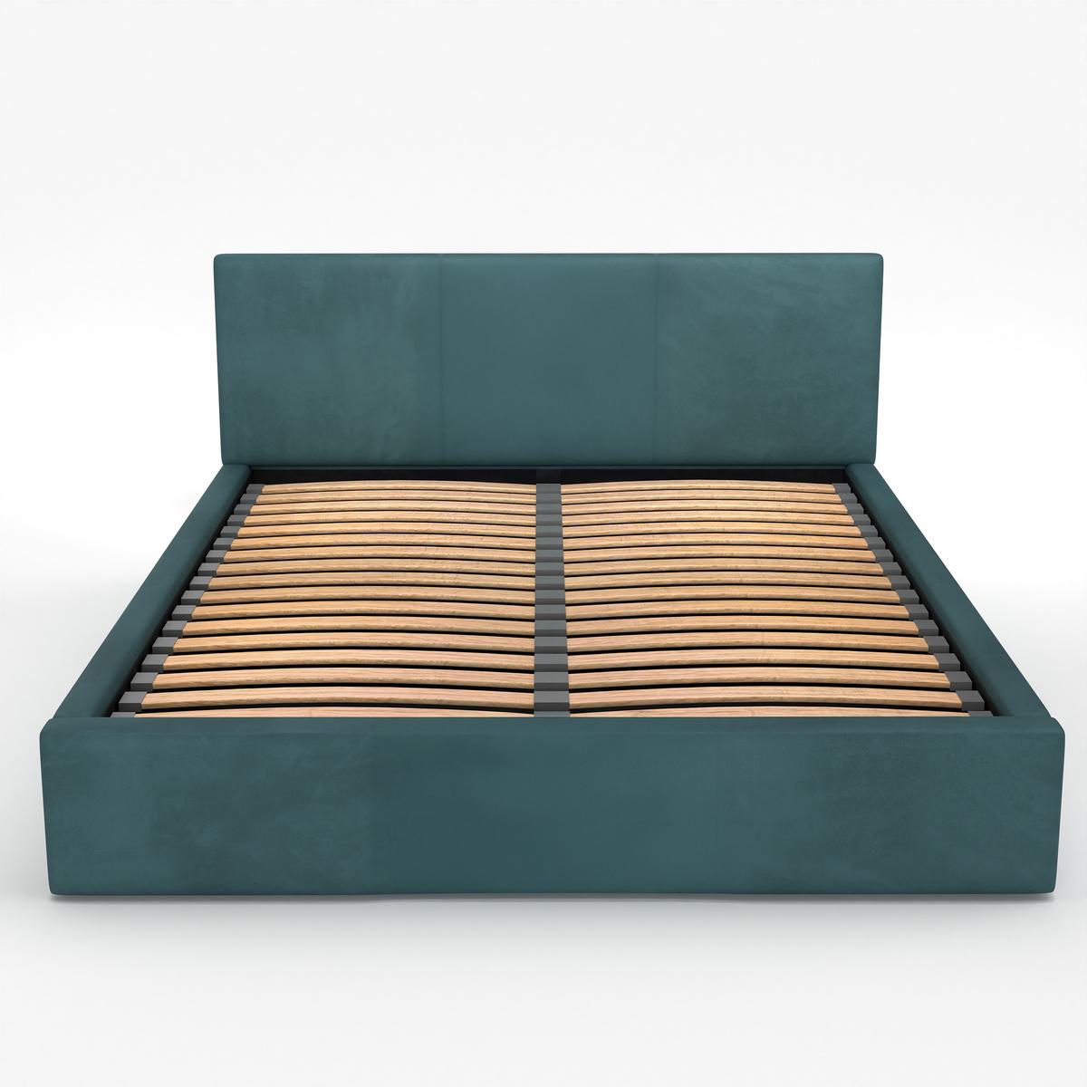 Łóżko tapicerowane do sypialni 180x200x88 podwójne z pojemnikiem basic turkusowe nr. 14