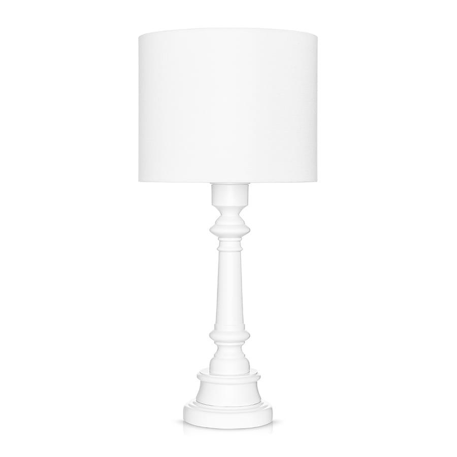 Lampa stołowa CLASSIC 25x25x55 cm biała drewno olejowane nr. 7