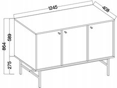 Komoda 125 cm AVILA zielona drzwi stelaż metalowe czarne nóżki I uchwyty - Miniaturka zdjęcia nr 3