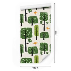 Tapeta, zielony las, do pokoju dziecka - Miniaturka zdjęcia nr 2