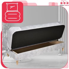 Wersalka SARA 200x95 cm jasnoszara rozkładana kanapa z pojemnikiem sofa do salonu Aura - Miniaturka zdjęcia nr 6