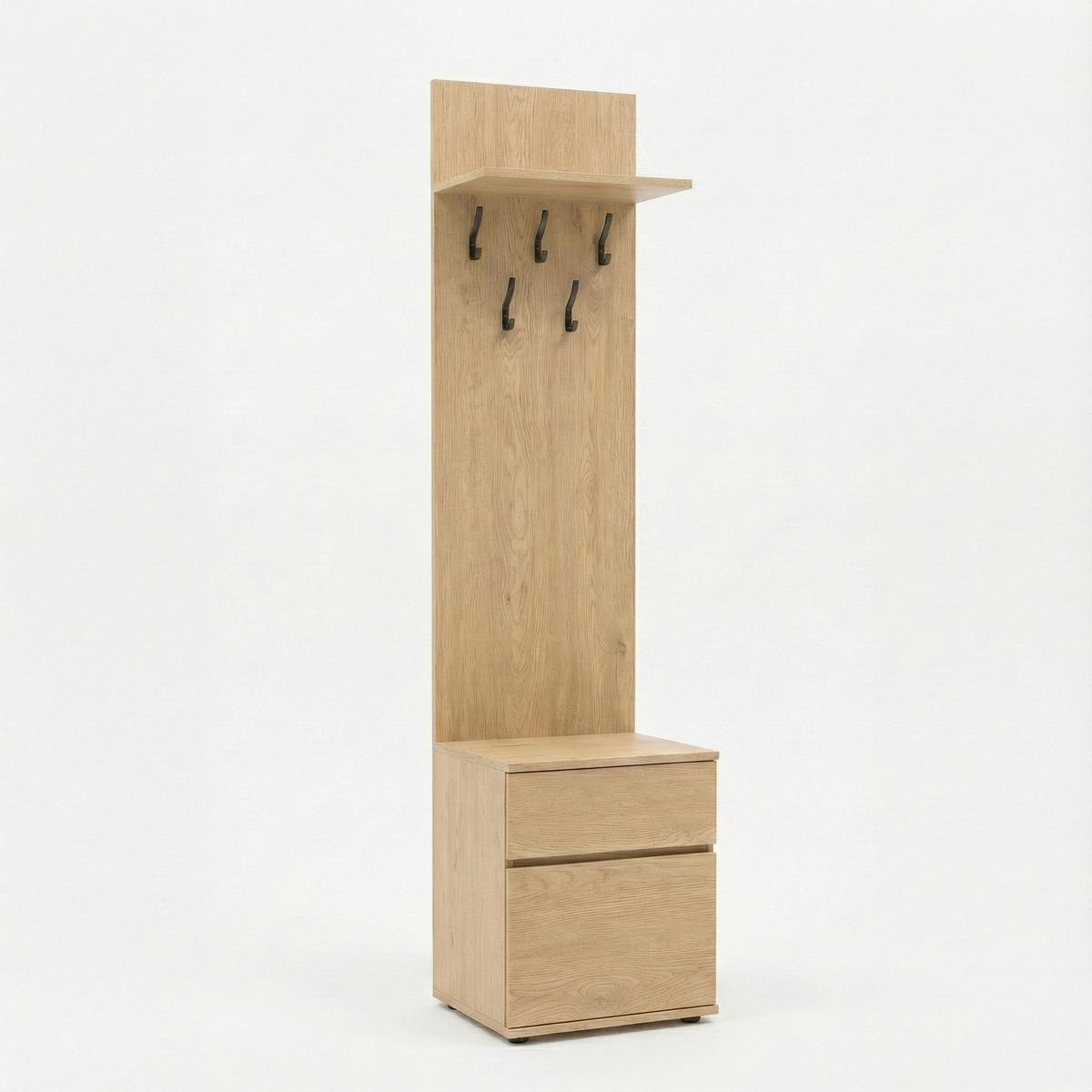 Garderoba do przedpokoju DUO 1 180x45x35 cm z wieszakami szafka na buty dąb cremona