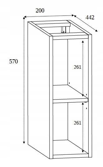 Regał pod umywalkę FLOW / LOFT 20 cm kaszmir nr. 11