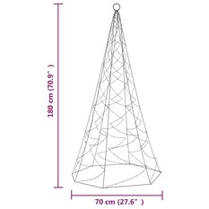 Choinka do montażu na maszcie 180 cm niebieskie diody - Miniaturka zdjęcia nr 11