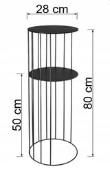 Kwietnik 80x28 cm do salonu sypialni stojący metalowy czarny  - Miniaturka zdjęcia nr 5