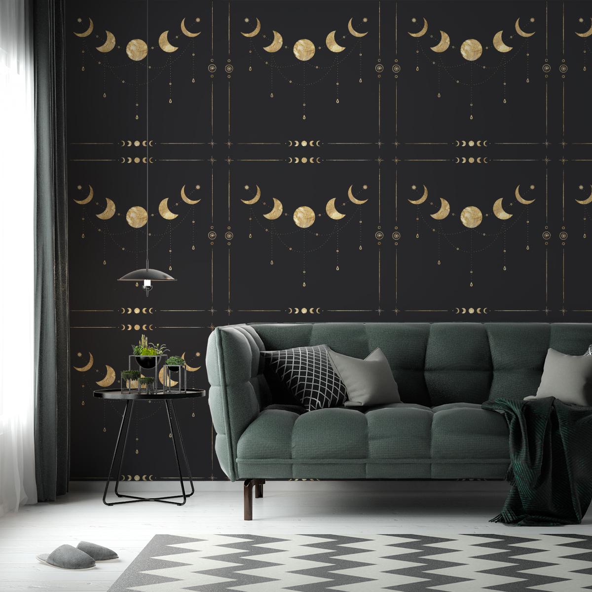 Tapeta Do Sypialni Styl Glamour Fazy KSIĘŻYCA Wzór  nr. 5
