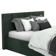 Łóżko tapicerowane 160x200 premium z pojemnikiem do sypialni butelkowa zieleń wezgłowie 107 cm - Miniaturka zdjęcia nr 10