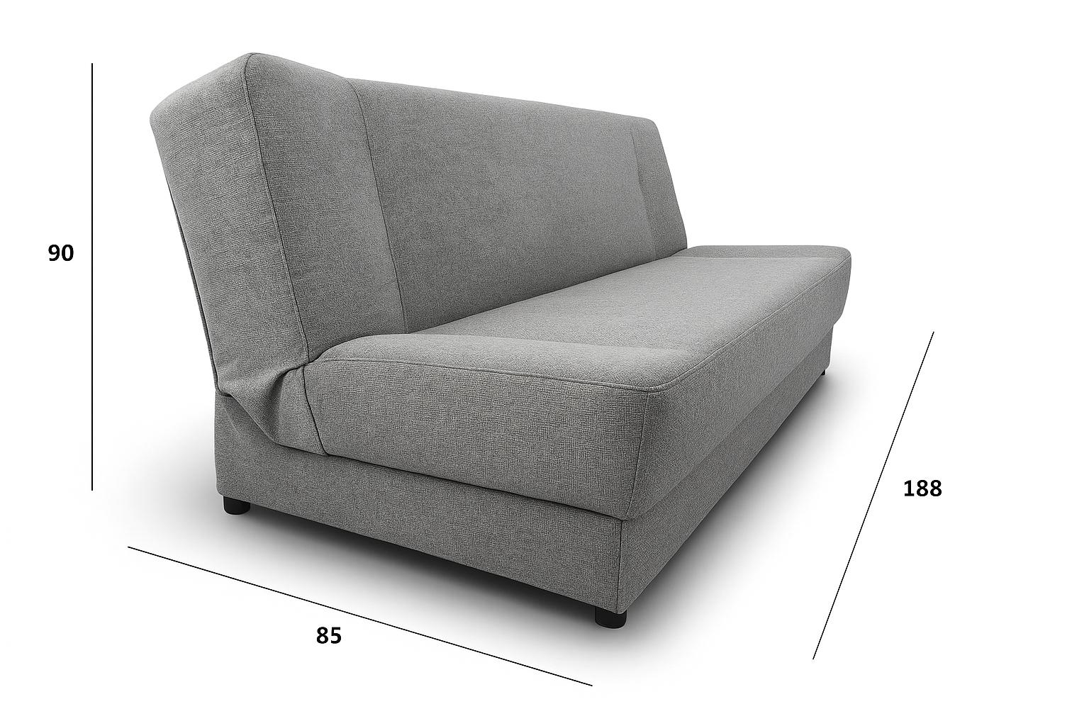 Wersalka DUO 188x85x90 cm kanapa rozkładana z funkcją spania i pojemnikiem szara nr. 3